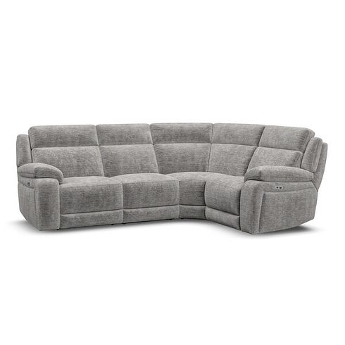 Emerson Left Hand Corner Electric Recliner Sofa in Luxe Grey Fabric