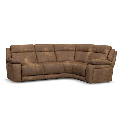Emerson Left Hand Corner Sofa in Ranch Brown Fabric