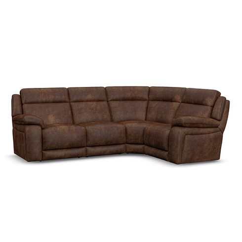 Emerson Left Hand Corner Sofa in Ranch Dark Brown Fabric