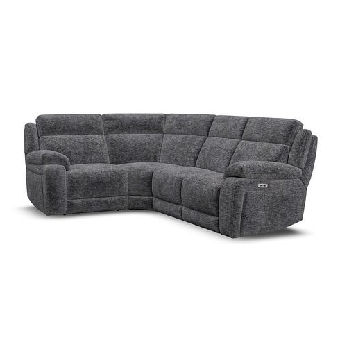 Emerson Right Hand Corner Electric Recliner Sofa in Luxe Charcoal Fabric