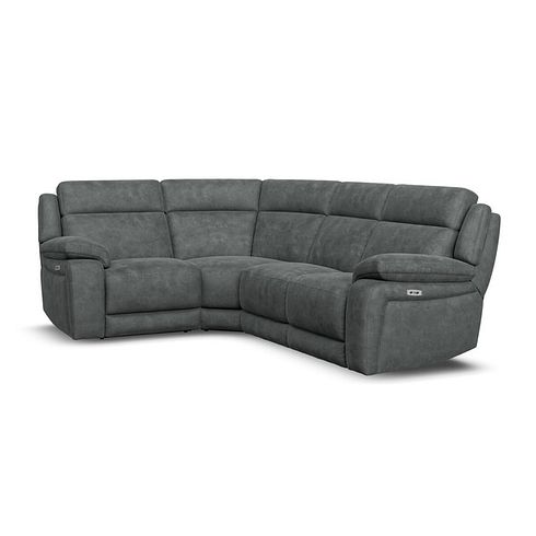 Emerson Right Hand Corner Electric Recliner Sofa in Miller Grey Fabric
