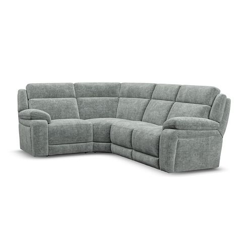Emerson Right Hand Corner Sofa in Plush Silver Fabric