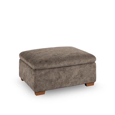 Emerson Storage Footstool in Dapple Chocolate Fabric