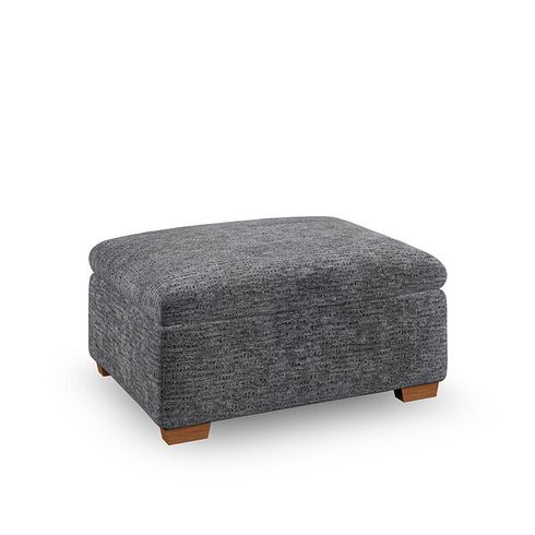 Emerson Storage Footstool in Luxe Charcoal Fabric