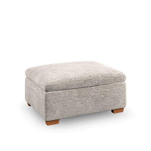 Emerson Storage Footstool in Luxe Natural Fabric