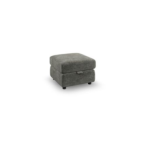 Emerson Storage Footstool in Plush Charcoal Fabric