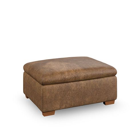 Emerson Storage Footstool in Ranch Brown Fabric