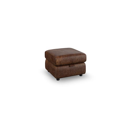 Emerson Storage Footstool in Ranch Dark Brown Fabric