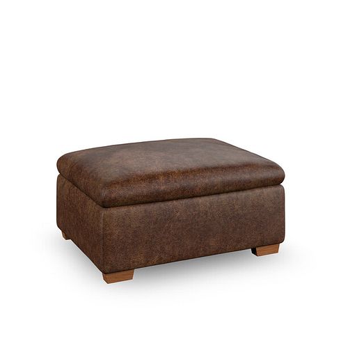 Emerson Storage Footstool in Ranch Dark Brown Fabric