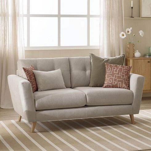 Emery 2 Seater Sofa in  Freya Oatmeal Fabric