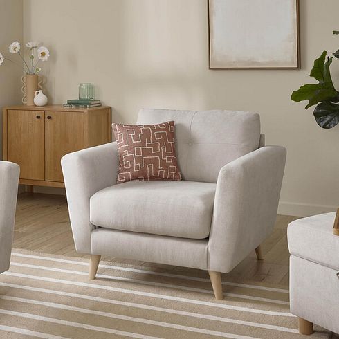Emery Armchair in  Freya Oatmeal Fabric