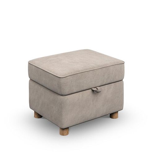 Emery Storage Footstool in  Freya Oatmeal Fabric
