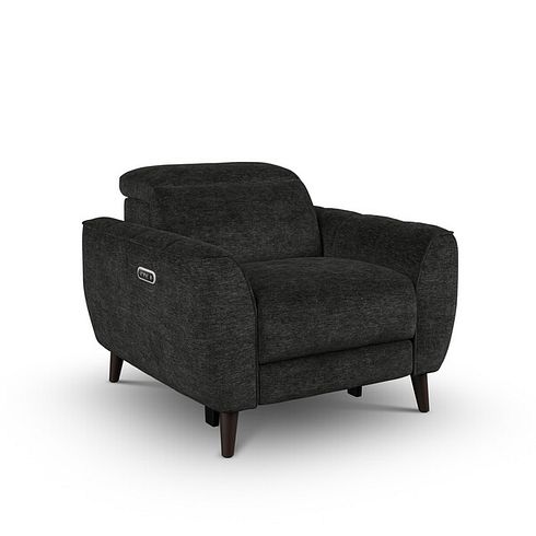 Emilia Electric Recliner Armchair with Power Ratchet Headrest in Montreal Slate Fabric