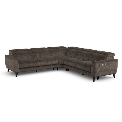 Emilia Large Corner Electric Recliner Sofa with Power Ratchet Headrests in Montreal Mole Fabric