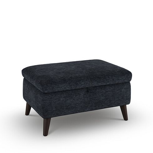 Emilia Storage Footstool in Montreal Denim Fabric