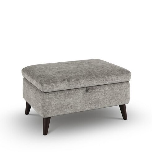 Emilia Storage Footstool in Montreal Grey Fabric