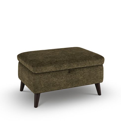 Emilia Storage Footstool in Montreal Olive Fabric