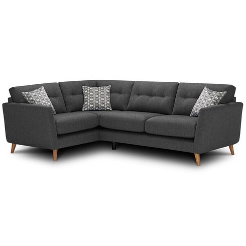 Evie Right Hand Corner Sofa in Rosa Collection Charcoal Fabric