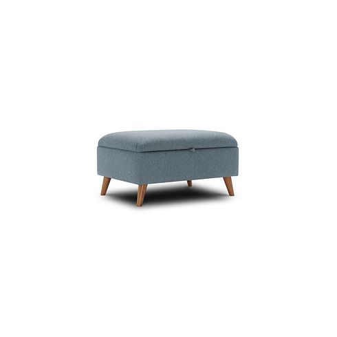 Evie Storage Footstool in Rosa Collection Denim Fabric
