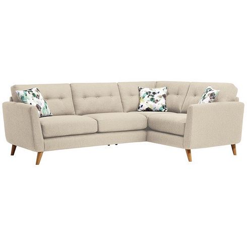 Evie Left Hand Corner Sofa in Ivory Fabric