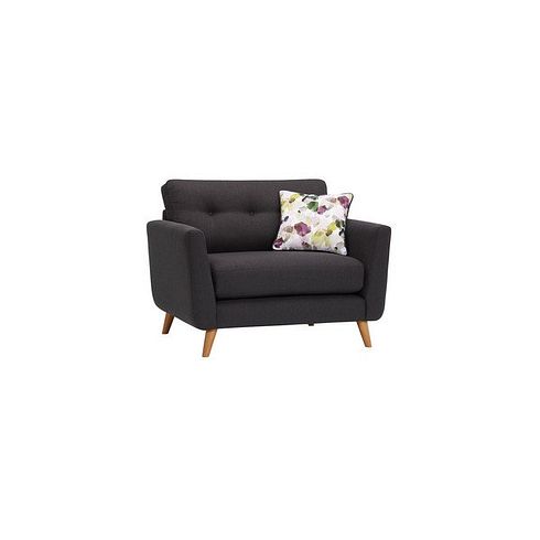 Evie Loveseat in Charcoal Fabric
