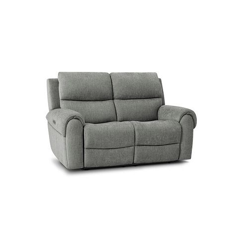 Ezra 2 Seater Electric Recliner with Power Headrest & Lumbar Support in Darwin Mushroom Fabric