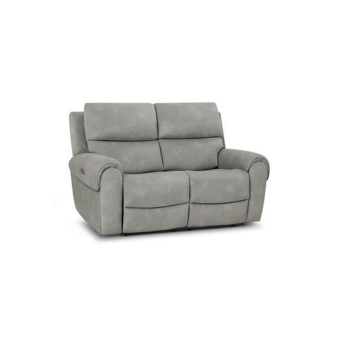 Ezra 2 Seater Electric Recliner with Power Headrest & Lumbar Support in Dexter Stone Fabric