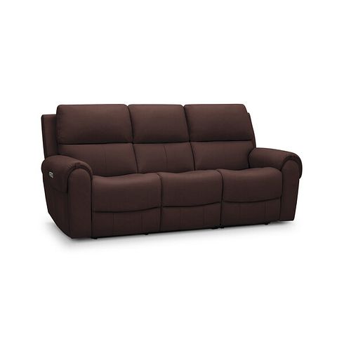 Ezra 3 Seater Electric Recliner in Chestnut Leather