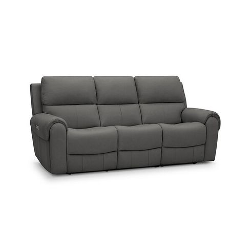 Ezra 3 Seater Electric Recliner in Elephant Grey Leather