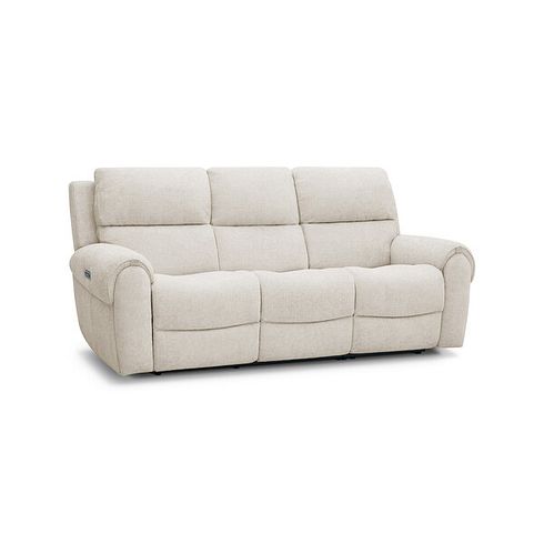 Ezra 3 Seater Electric Recliner in Hopsack Natural Fabric
