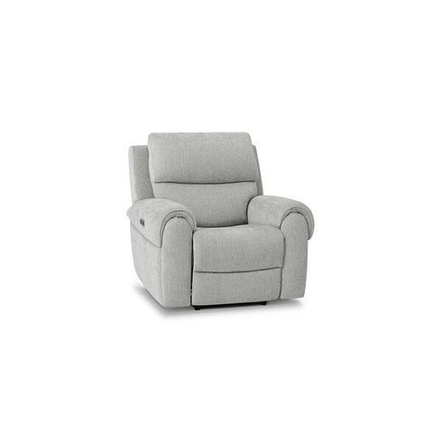 Ezra Electric Recliner Armchair in Darwin Silver Fabric