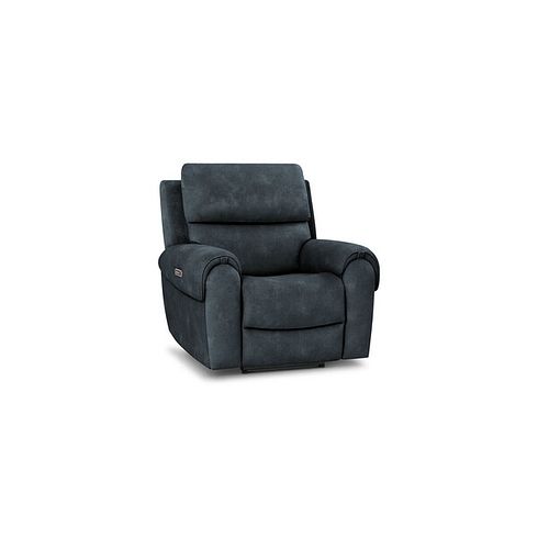 Ezra Electric Recliner Armchair with Power Headrest & Lumbar Support in Dexter Shadow Fabric