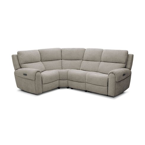 Ezra Group 2 Electric Recliner with Power Headrest & Lumbar Support - Right Hand in Hopsack Linen Fabric