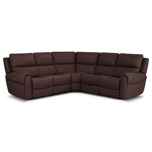 Ezra Group 3 Electric Recliner with Power Headrest & Lumbar Support with 1 Storage Drawer in Chestnut Leather