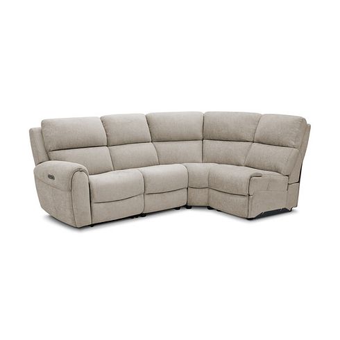 Ezra Group 4 Electric Recliner with Power Headrest & Lumbar Support in Darwin Mink Fabric