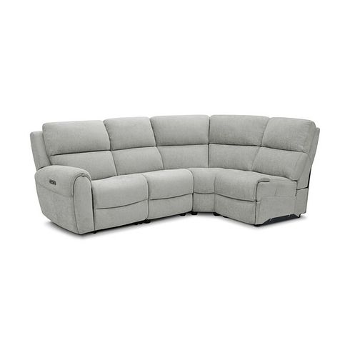 Ezra Group 4 Electric Recliner with Power Headrest & Lumbar Support in Darwin Silver Fabric