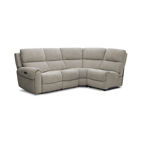 Ezra Group 4 Electric Recliner with Power Headrest & Lumbar Support in Hopsack Linen Fabric