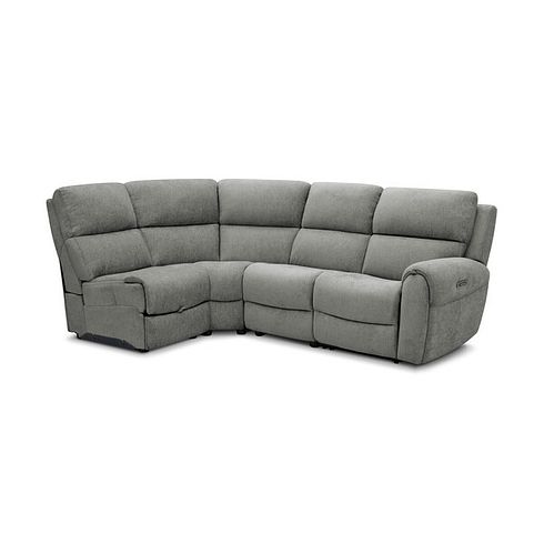 Ezra Group 5 Electric Recliner with Power Headrest & Lumbar Support in Darwin Mushroom Fabric