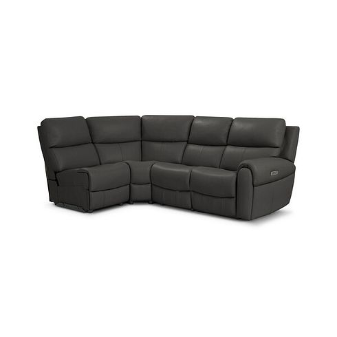 Ezra Group 5 Electric Recliner with Power Headrest & Lumbar Support in Storm Leather