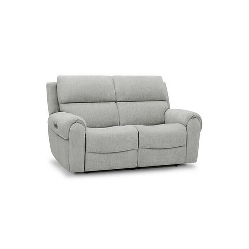 Ezra Group 8 Electric Recliner with Power Headrest & Lumbar Support in Darwin Silver Fabric