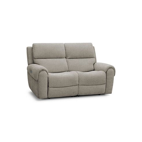 Ezra Group 8 Electric Recliner with Power Headrest & Lumbar Support in Hopsack Linen Fabric