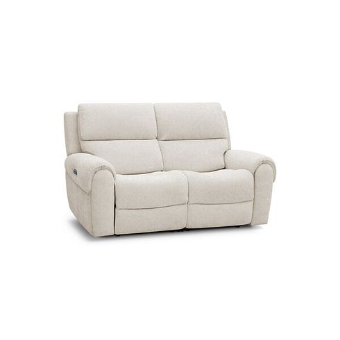 Ezra Group 8 Electric Recliner with Power Headrest & Lumbar Support in Hopsack Natural Fabric