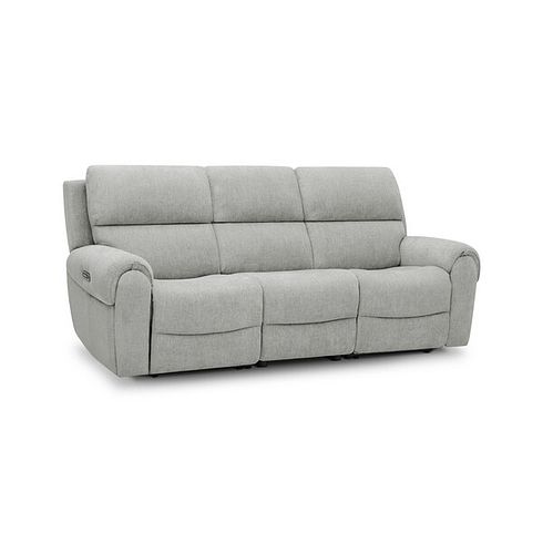 Ezra Group 9 Electric Recliner with Power Headrest & Lumbar Support in Darwin Silver Fabric
