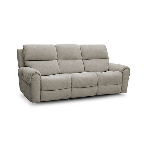 Ezra Group 9 Electric Recliner with Power Headrest & Lumbar Support in Hopsack Linen Fabric
