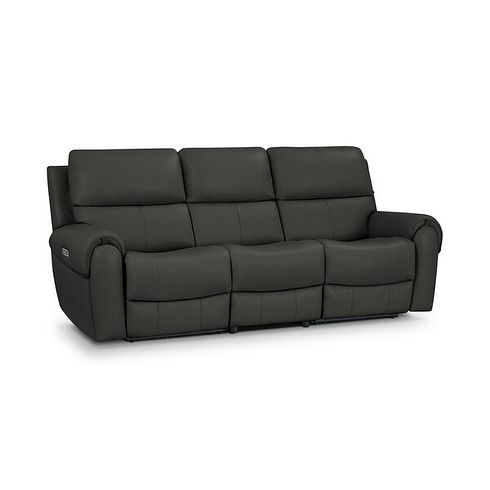 Ezra Group 9 Electric Recliner with Power Headrest & Lumbar Support in Storm Leather