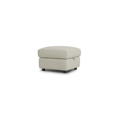 Ezra Storage Footstool in Bone China Leather