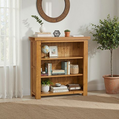 Hercules Rustic Solid Oak Small Bookcase