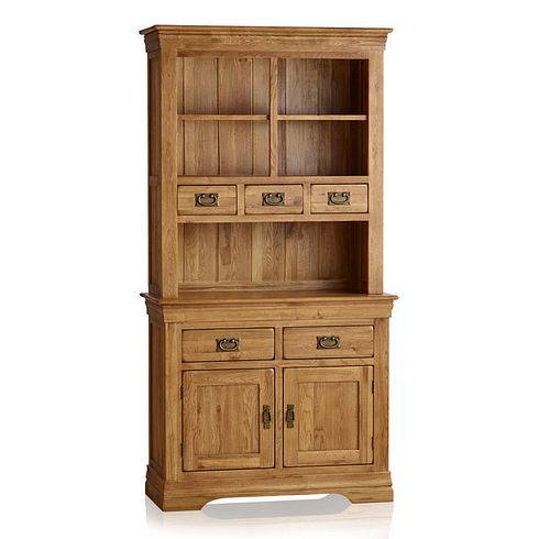 French Farmhouse Rustic Solid Oak Small Dresser