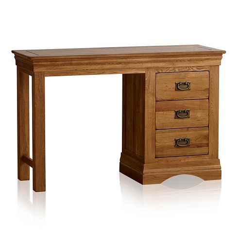 French Farmhouse Rustic Solid Oak Dressing Table