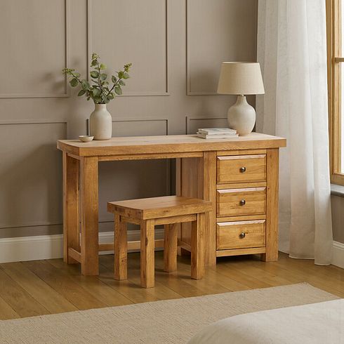 Hercules Rustic Solid Oak Dressing Table
